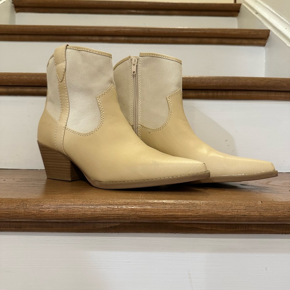 White Leather Cowgirl Booties